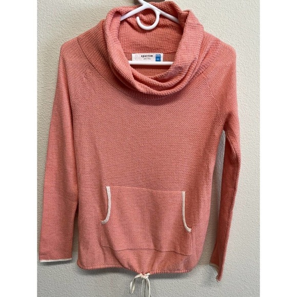 Anthropologie Sweaters - Anthropologie Sparrow Wool Blend Cowl Neck Long Sleeve Sweater Size XS Coral